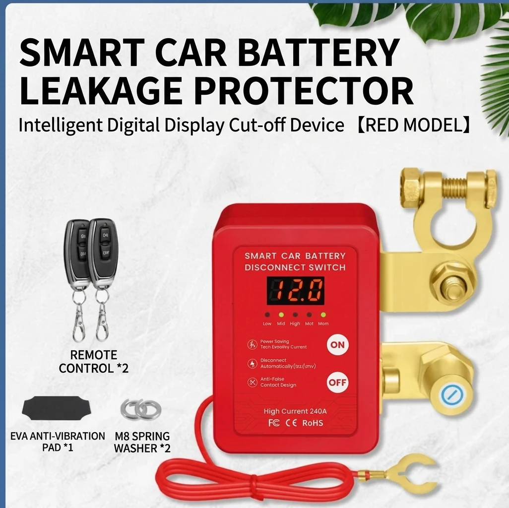 12V 240A Automatic Remote Battery Disconnect Isolator Switch Wireless Quick Power Shut-off Anti-drain Switch For Truck Vessel