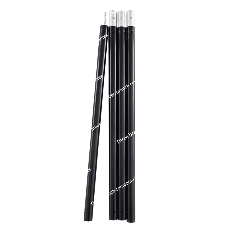 Outdoor large canopy iron rod bold and lengthened aluminum alloy tent 4 sections splicing awning support rod frame