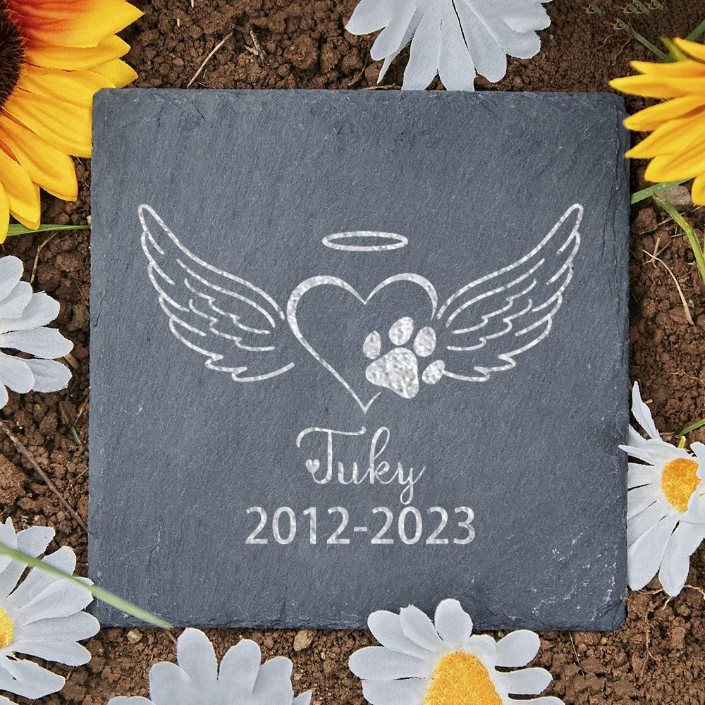 Personalized Pet Memorial Stone Custom Dogs Name of Death Personalized Pet Loss Gifts Dog Grave Marker Plaque Tombstone Custom