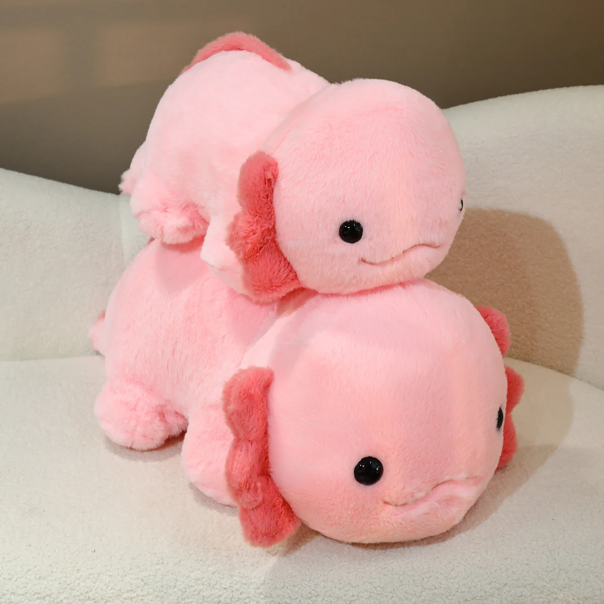 Morbido e coccoloso cuscino in peluche Axolotl rosa, bambola salamandra ripiena in poliestere, ideale per compleanno, matrimonio, festa di laurea