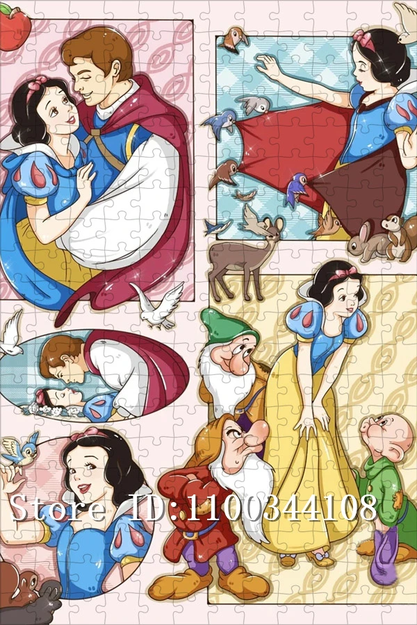 Disney Anime Puzzles for Adults Decompressing Game Toys Snow White Princess Jigsaw Puzzles Handmade Toys & Hobbies