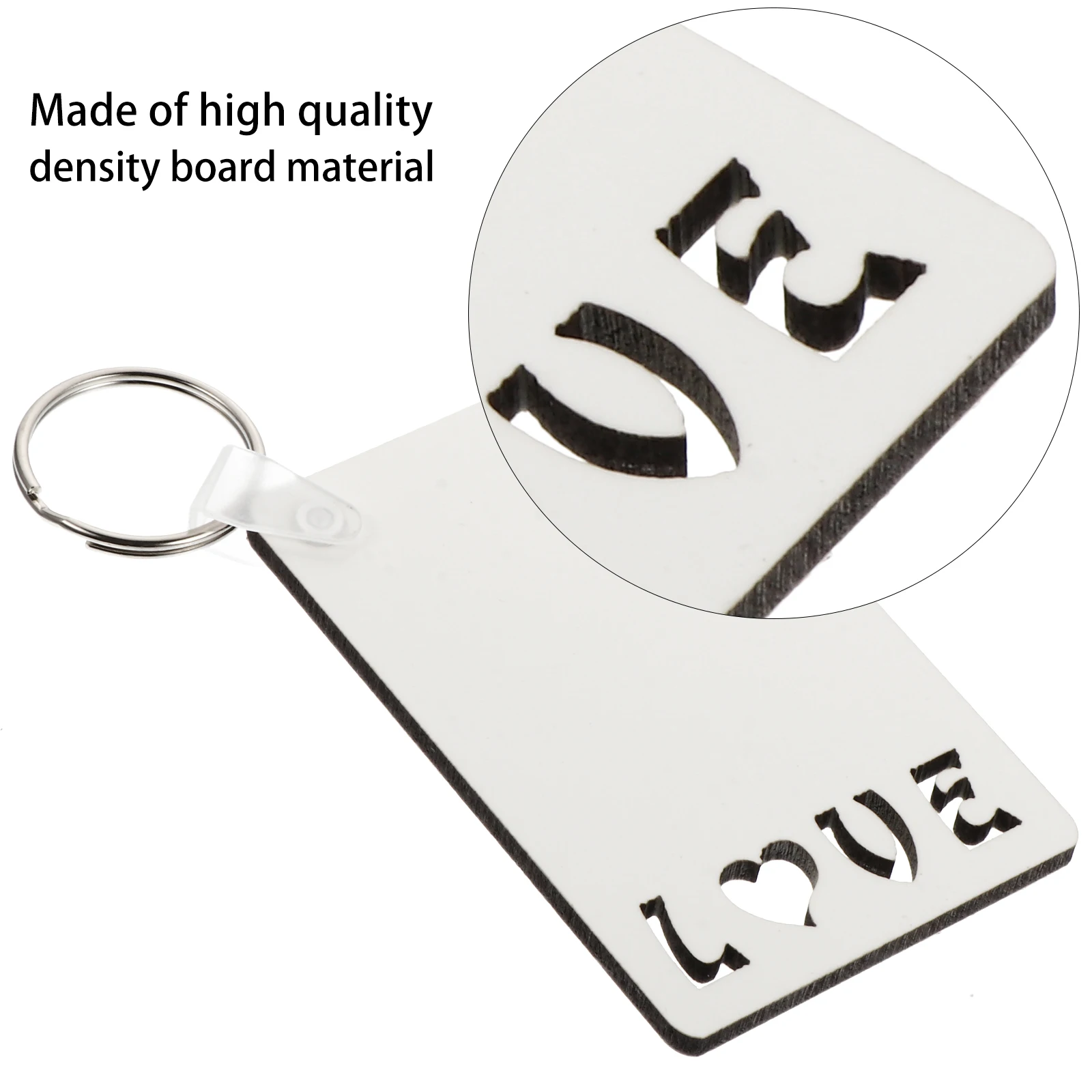 

6pcs Wooden Key Chains Blank Heat Transfer Diy Sublimation Blanks Durable Rustproof Custom Keychain Craft Supplies For Gifts