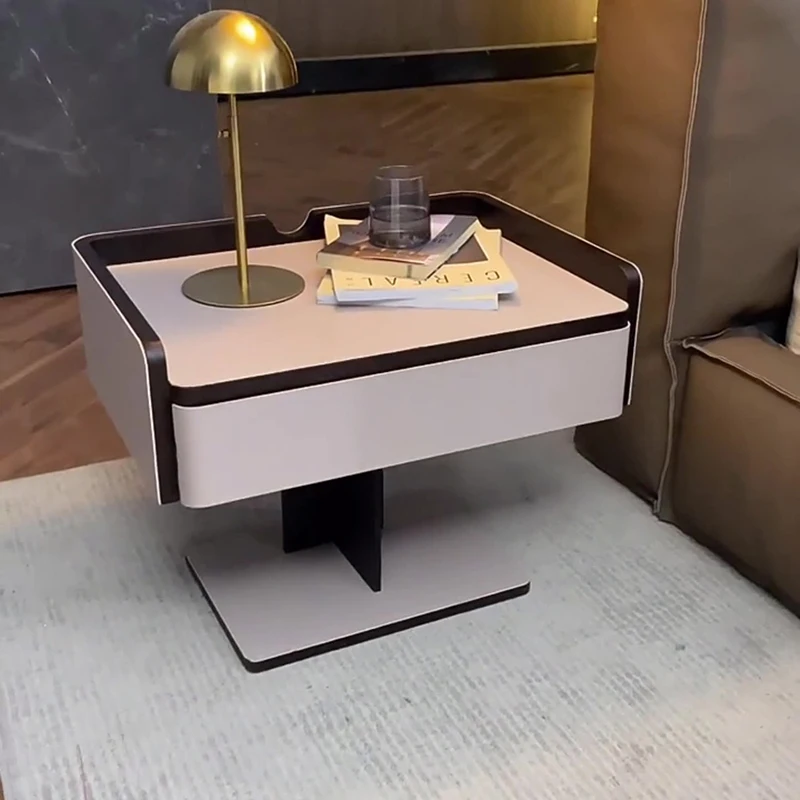 

Modern Bedside Table Bedroom Table Metal Small Rectangle Books Lazy Floating Nightstand Minimalistic Petit Meuble Drawer Bedroom