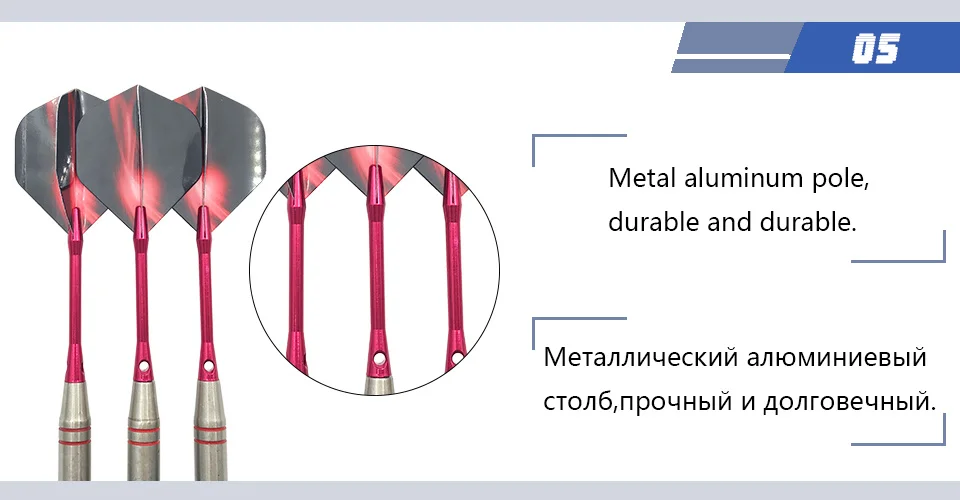 3 Stück Dartpfeile mit Edelstahlspitze, 24 g, professionelle Hartpfeile für Wurfspiele, Schaft aus Aluminiumlegierung, Dartgriff aus Edelstahl. – Detail 6