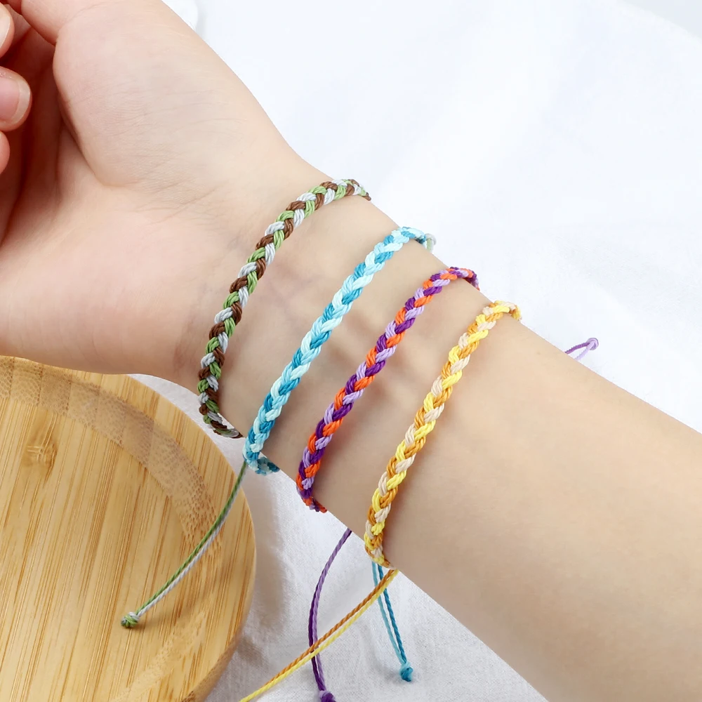 Multi Farbe Wasserdichte Wachs Faden Geflochtene Armbänder Für Frauen Männer Tibetischen Buddha Glück Armband Paar Armreif Freundschaft Schmuck – Detail 13
