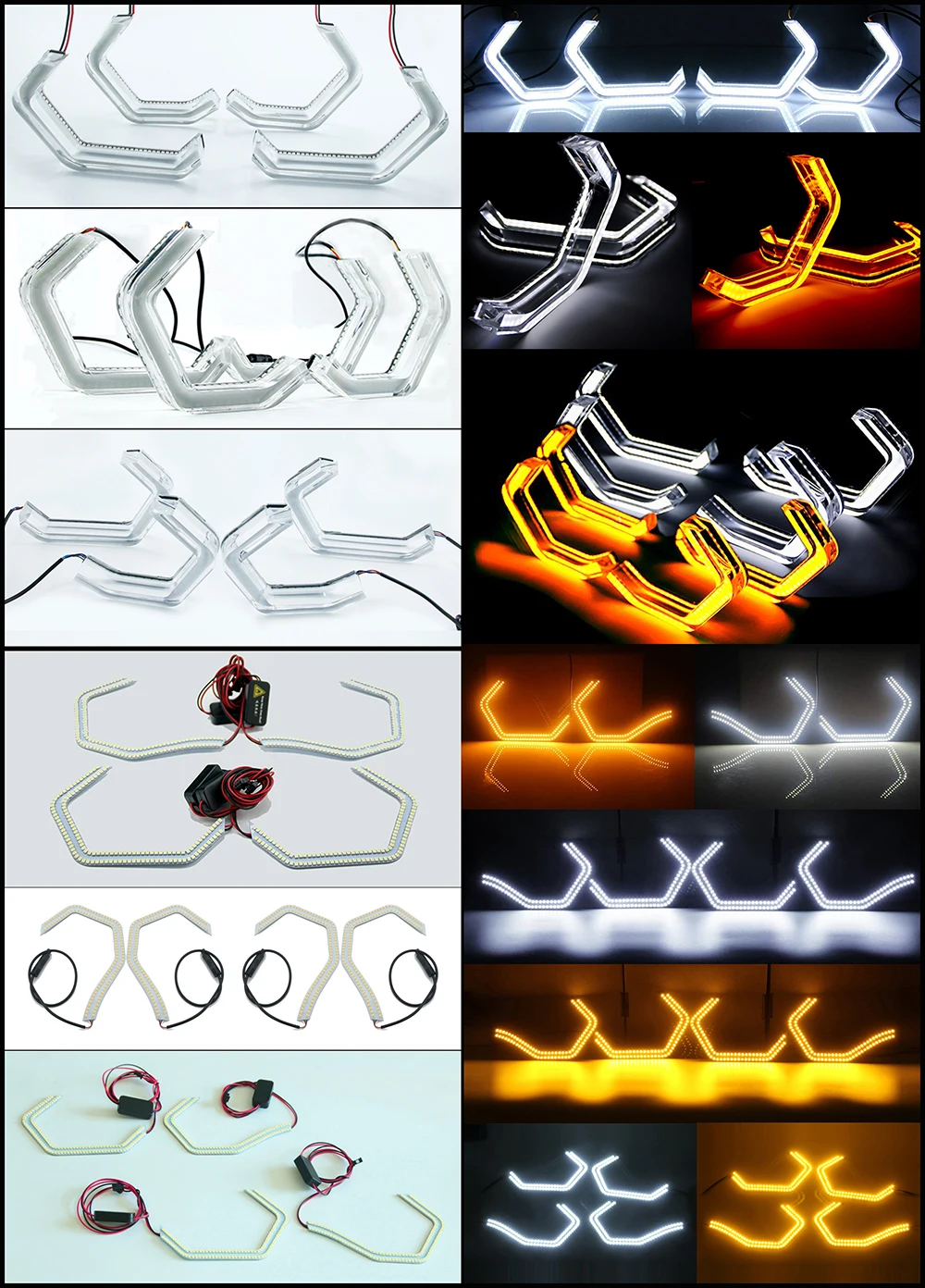 السوبر مشرق كريستال M4 نمط LED عيون الملاك لمبة حلقة ثنائي اللون العلوي لسيارات BMW 2 3 4 5 سلسلة F10 F11 F13 F18 F22 F25 X3 X5 #4