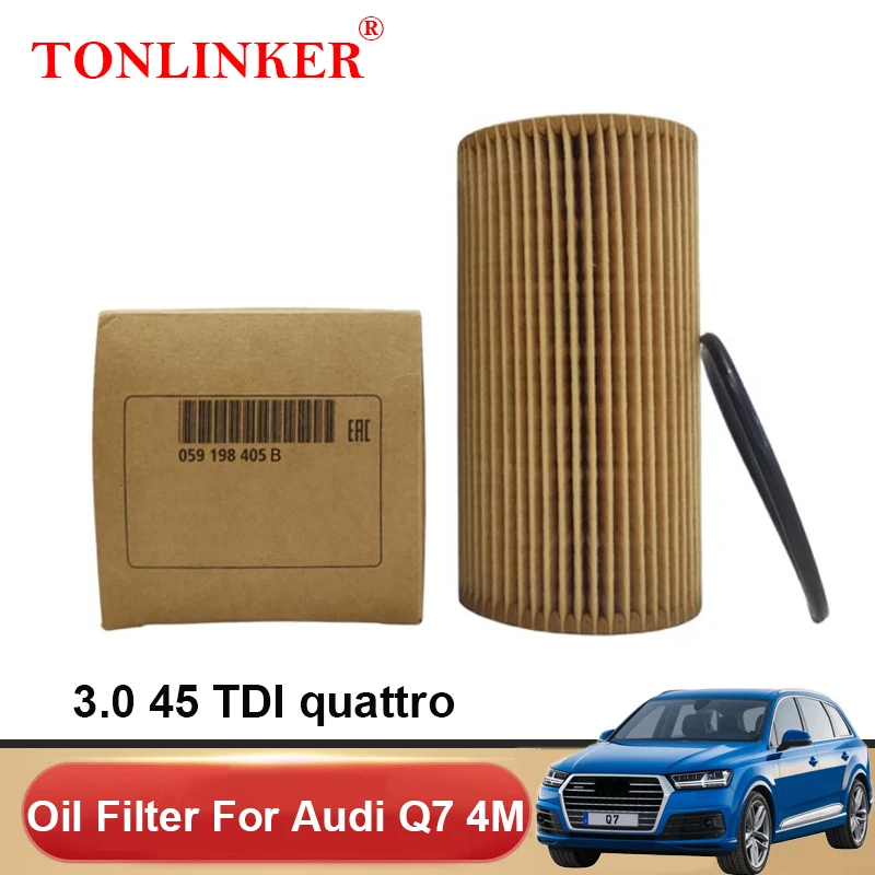 

TONLINKER Oil Filter 059198405B For Audi Q7 4M 2nd 3.0 45TDI quattro 2015-2019 2020 CVMD 4MB 059198405 059115561G Diesel Models