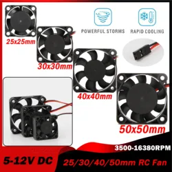 25/30/40/50mm RC Fan 5-12V DC 3500-16380RPM Cooling Heat Sink High Wind Rapid 36/42mm Motor 30/60/120/150A ESC JR Plug Car Part