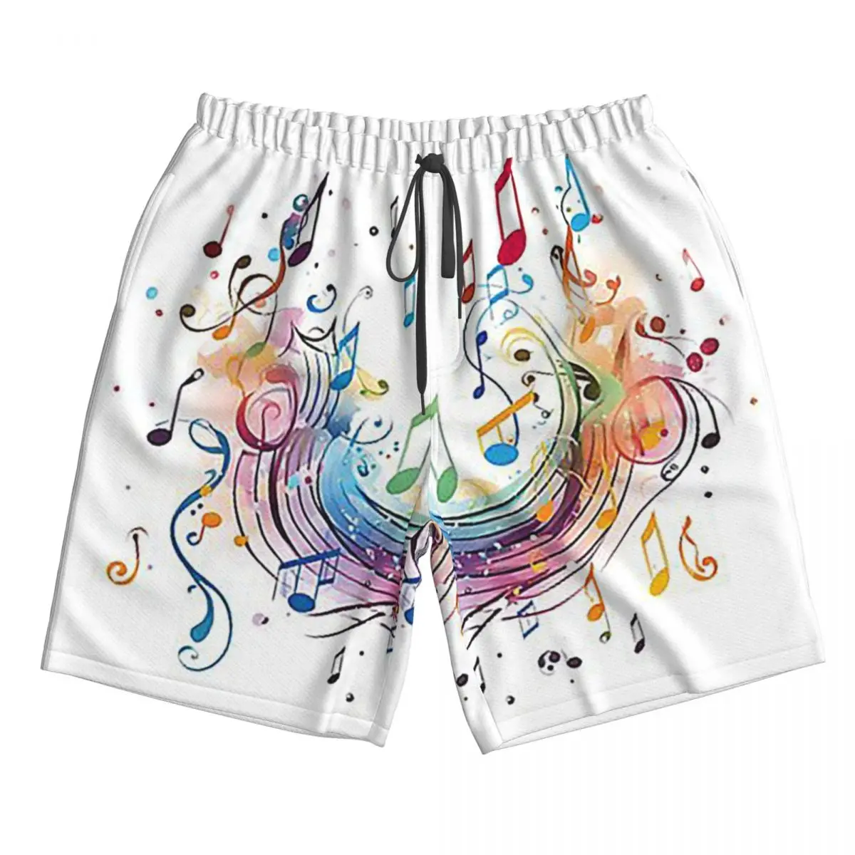 

Abstract Piano Keys With Musical Notes Trunks Beach Board Shorts Casual Quick Dry Swim Summer Men Pants