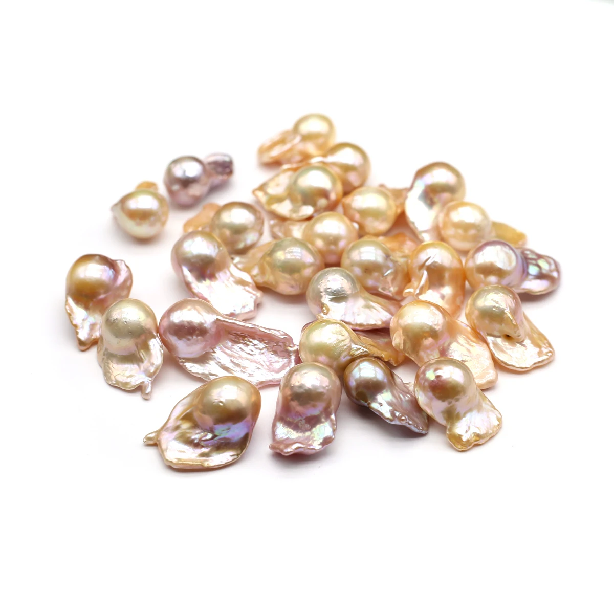 2pcs 20x14mm No Holes Tail Pearl High-Quality Baroque Natural Freshwater Pearls Beads for Jewelry Making DIY Necklaces Earrings