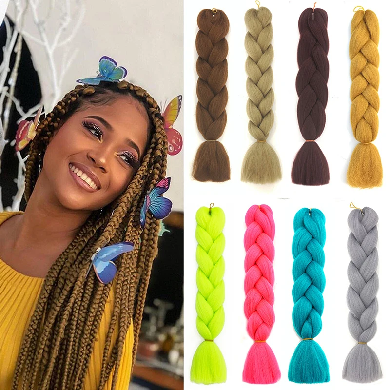 1PC Monochrome Braiding Hair Extensions Jumbo Hair Colorful Twist African Dirty Braid Wigs Dreadlocks DIY Decoration