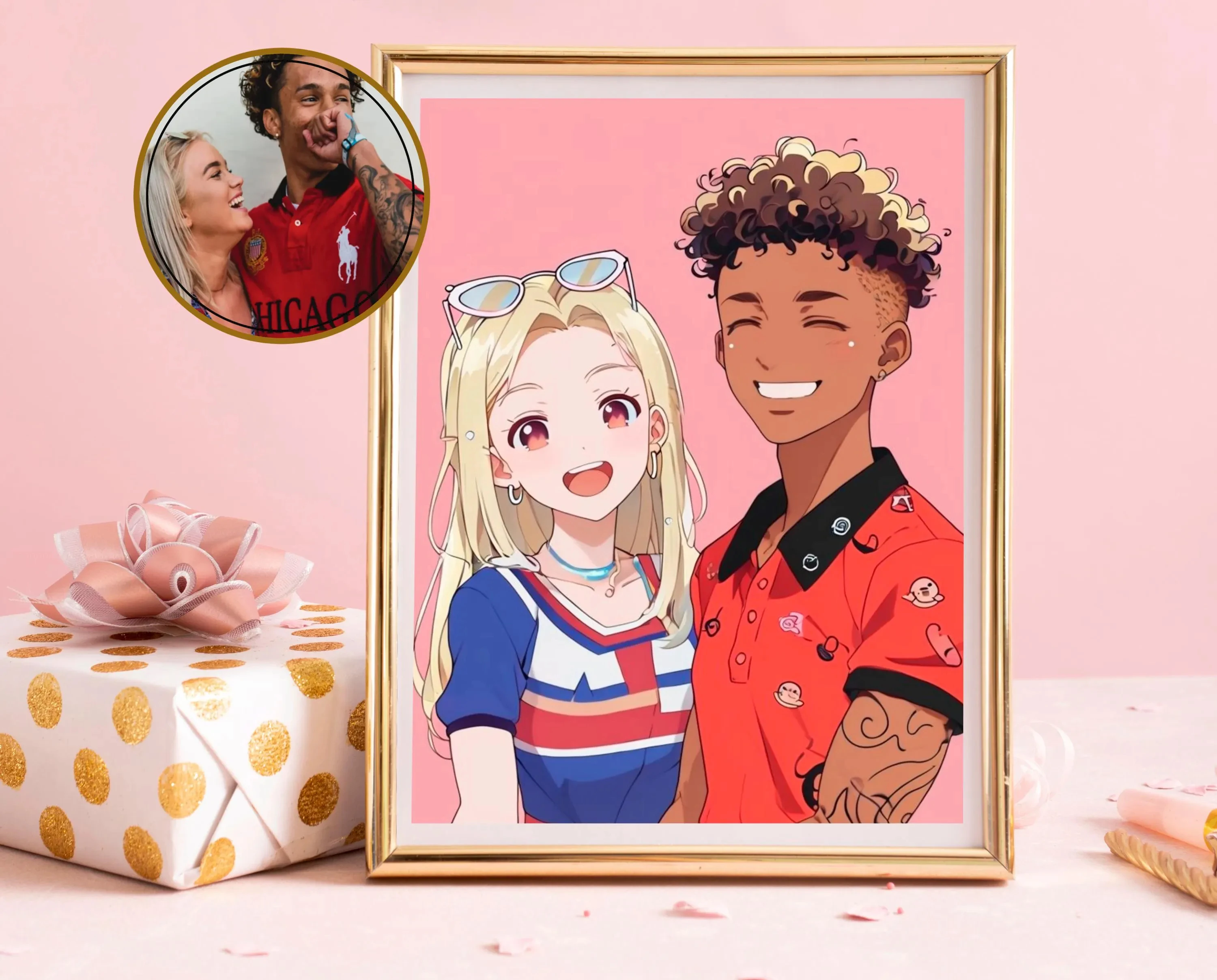 Personalisierte Anpassung Anime-Stil Leinwanddruck Poster Porträt Foto Kunstdruck Wand Heimdekoration rahmenlos