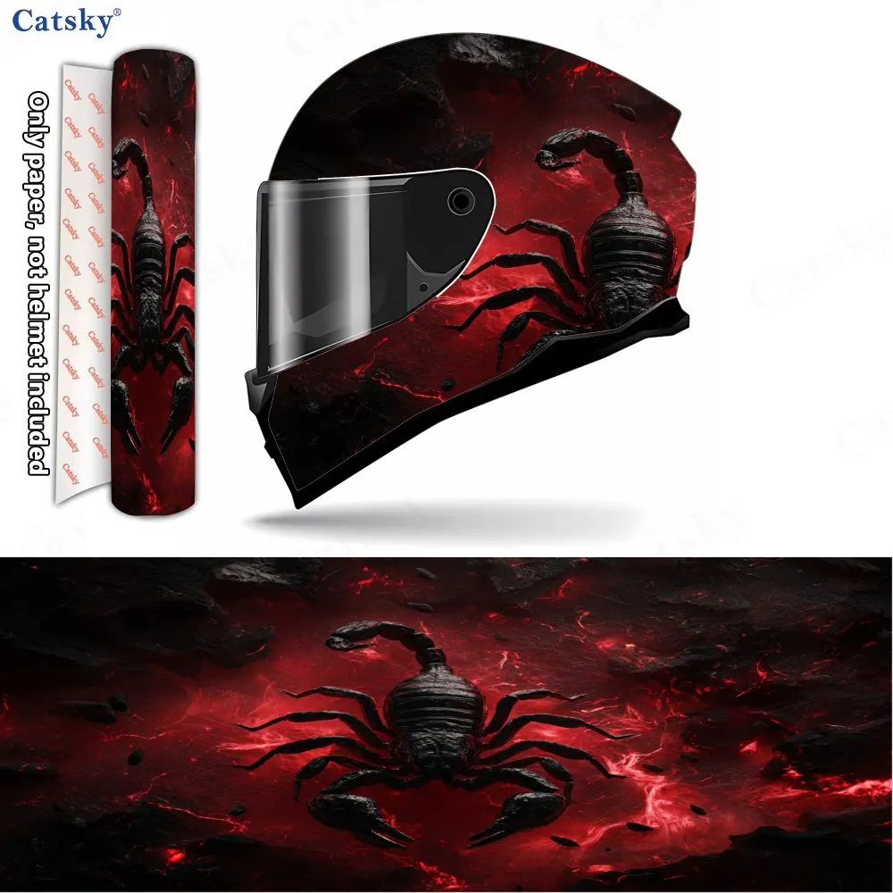 

Lava Scorpion Helmet Vinyl Wraps, Waterproof Scratch-Resistant Full Face Helmet Decals, Durable PVC Decoration Protection Helmet