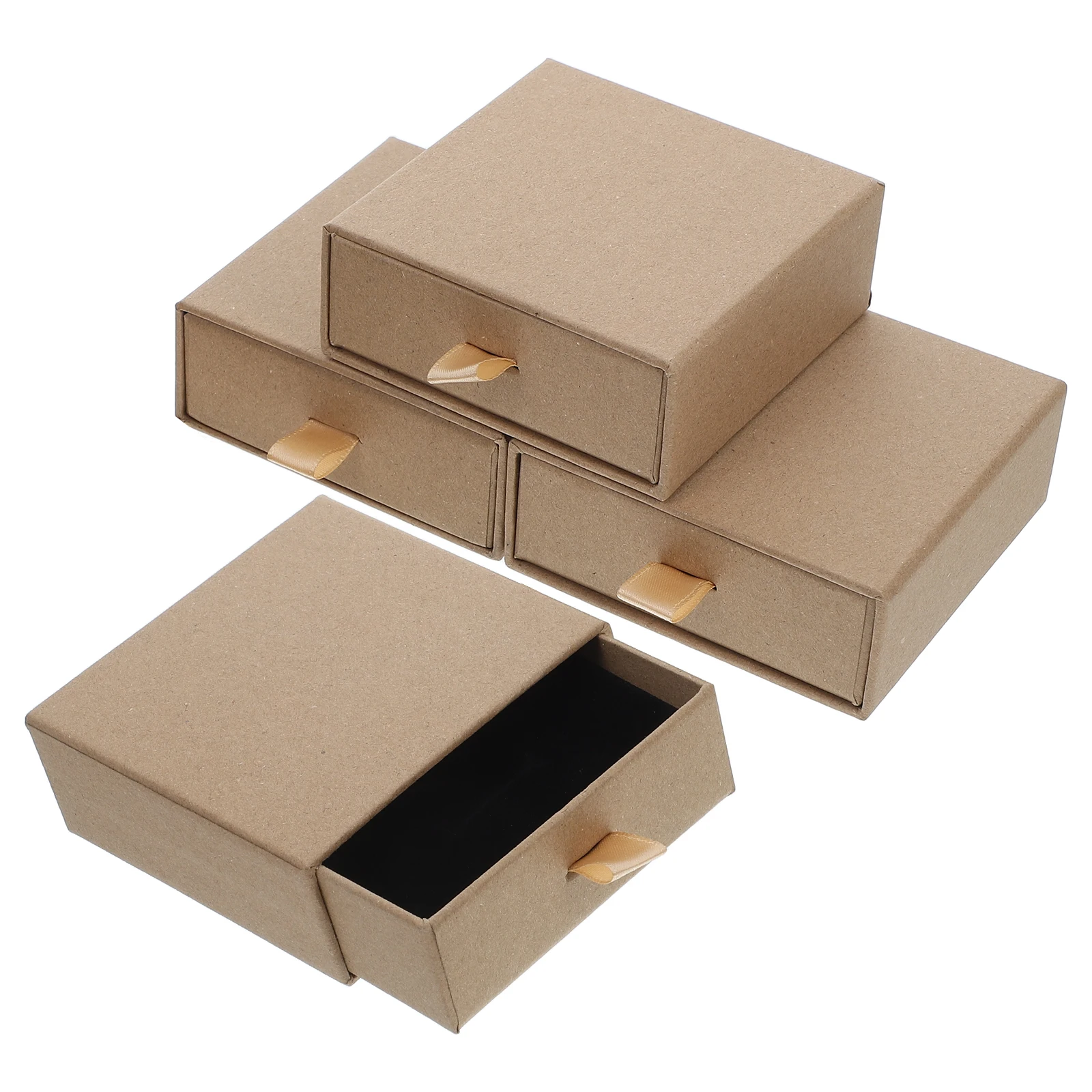 

4 шт., маленькие квадратные ящики для драгоценностей для хранения ожерелья, колец, сережек, организованная портативная защитная роскошная бумажная упаковка