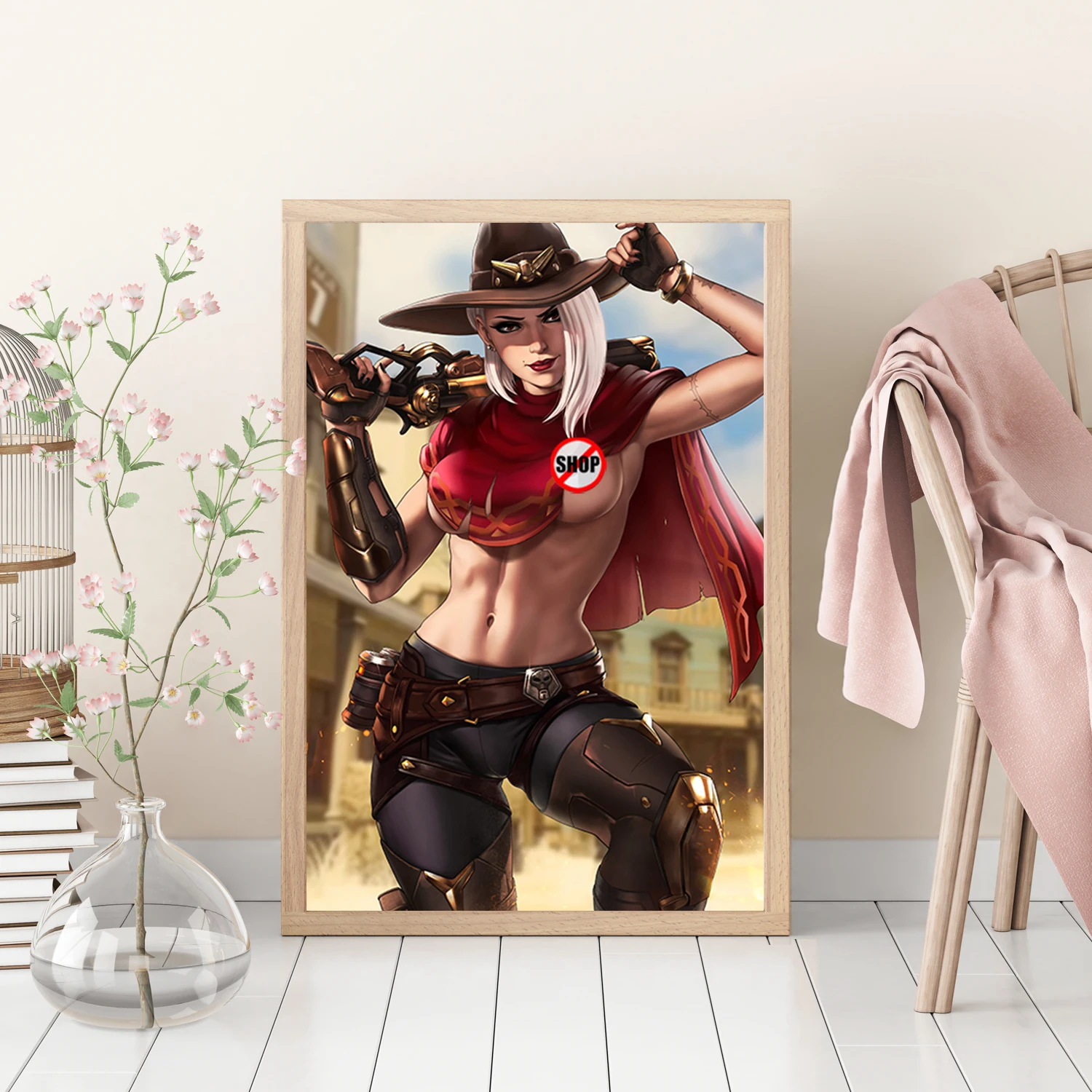 Overwatch PC game Canvas Poster OW Ashe HD sexy large wall art decorative painting Custom size