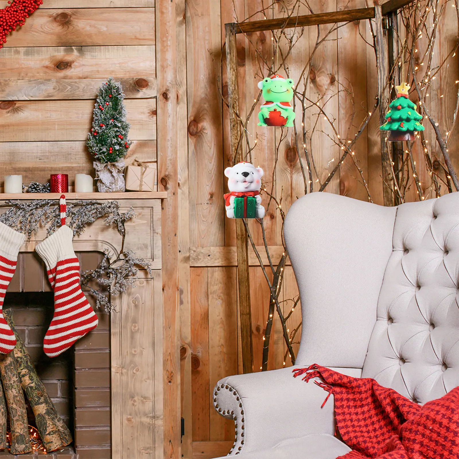 

10Pcs Xmas Tree Pendant Decorations Festive Hanging Ornaments for Christmas Winter Party Wedding Home Indoor Outdoor Decor