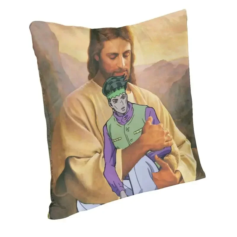 Luxury JOJO'S Throw Pillow Case Home Decorative Custom Square Polnareff Jesus Adventure Cushion Cover 40x40 Pillowcover for Sofa