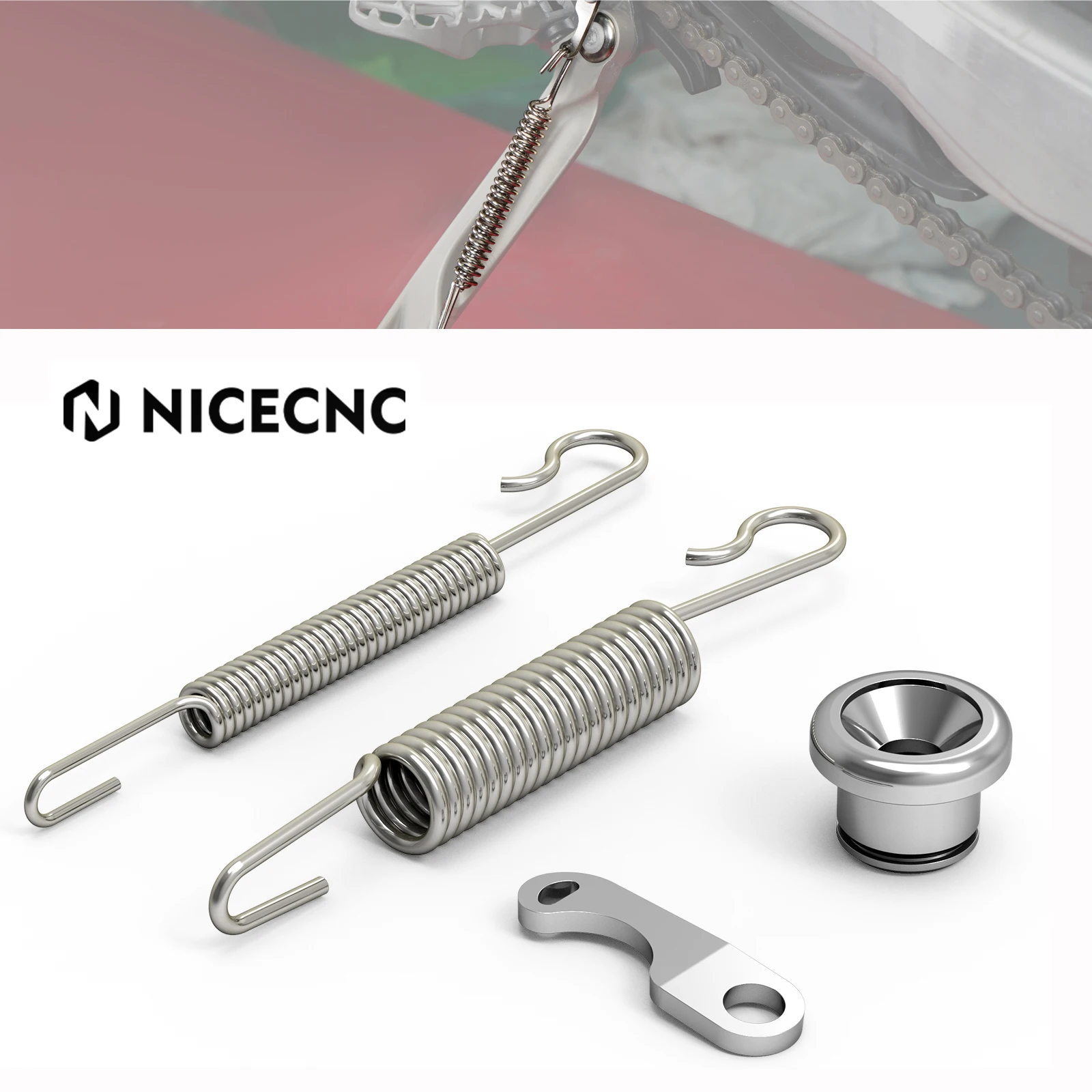 

For KTM EXC 300 2024 NICECNC Kickstand Side Stand Springs Kit EXC250 EXC EXCF XCW XCF-W XW-F XC XCF 150 200 250 300 350 400 450