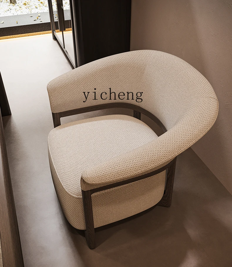 

TWR Solid Wood Tea Chair Tea Hotel Office Negotiation Chair White Wax Wood Backrest Chair