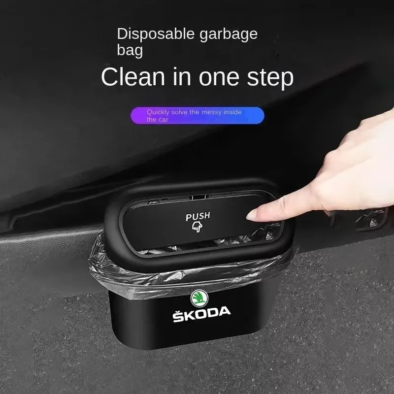 

Car In-vehicle Trash Can Garbage Case Storage Bucket Accessories For Skoda Fabia Karoq Superb Scala Kamiq Octavia Rapid Kodiaq