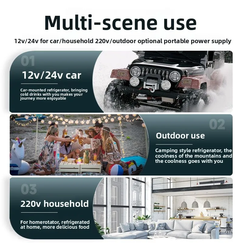 ثلاجة السيارة ضاغط التبريد 12V24V شاحنة حاضنة الفريزر الفريزر الجديد