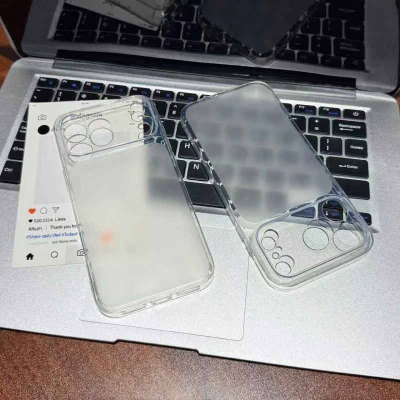 حافظة هلامية أصلية ذات نافذة كبيرة لهاتف آيفون 17 16 15 14 13 Pro Max مقاومة للصدمات من السيليكون الناعم غير اللامع Funda #4