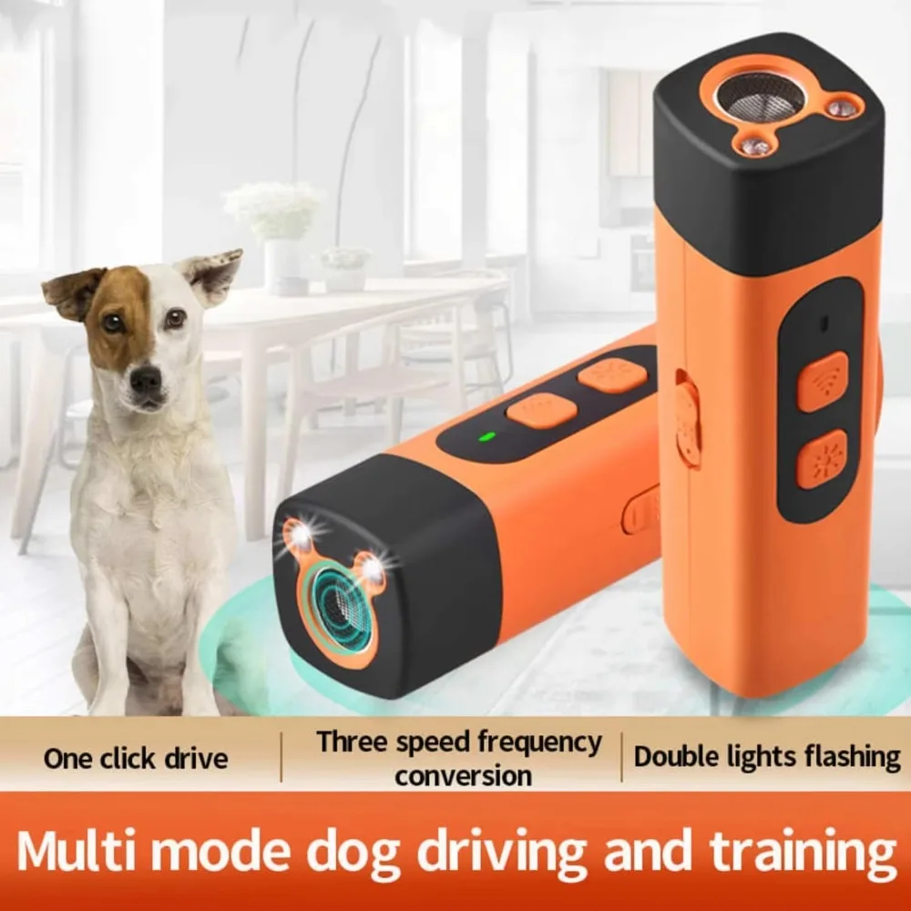 

Professional Rechargeable Ultrasonic Pet Dog Repeller Remote Control Anti-Barking Training Device with LED Flashlight