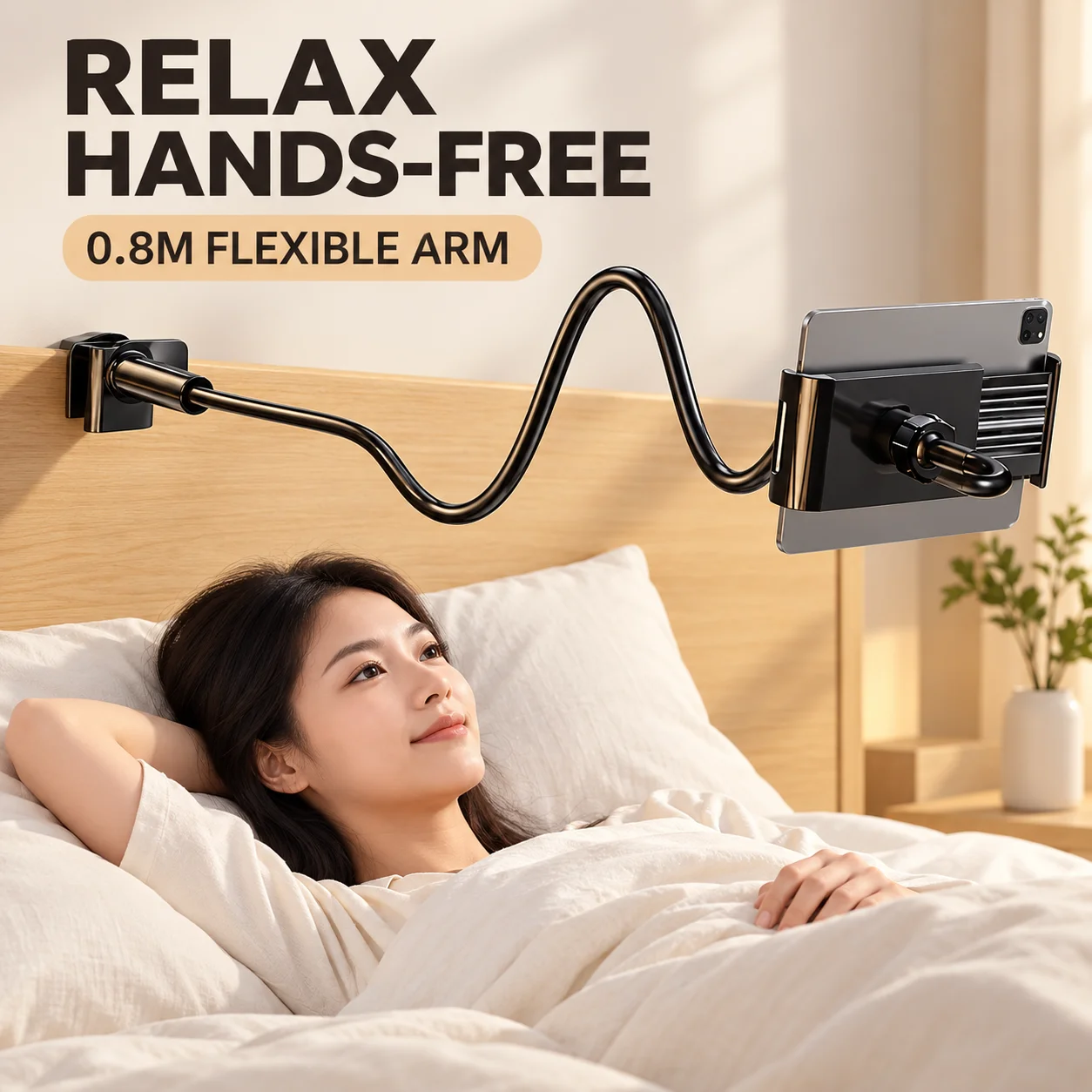 Universal Phone Tablet Holder Flexible Bedside Lazy Stand Desktop Cantilever Mount for Video Watching Live Streaming