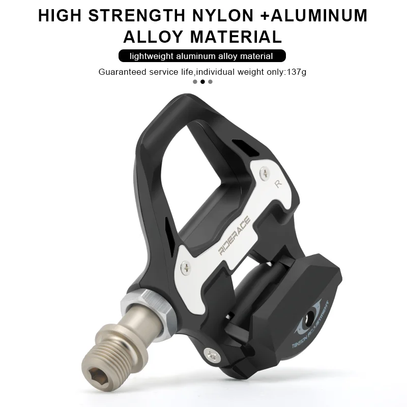 RIDERACE Road Bike Pedal Bicycle Self Locking Pedals Gravel Cycling Sealed Bearing Cleats Clipless Pedal For SPD SL System