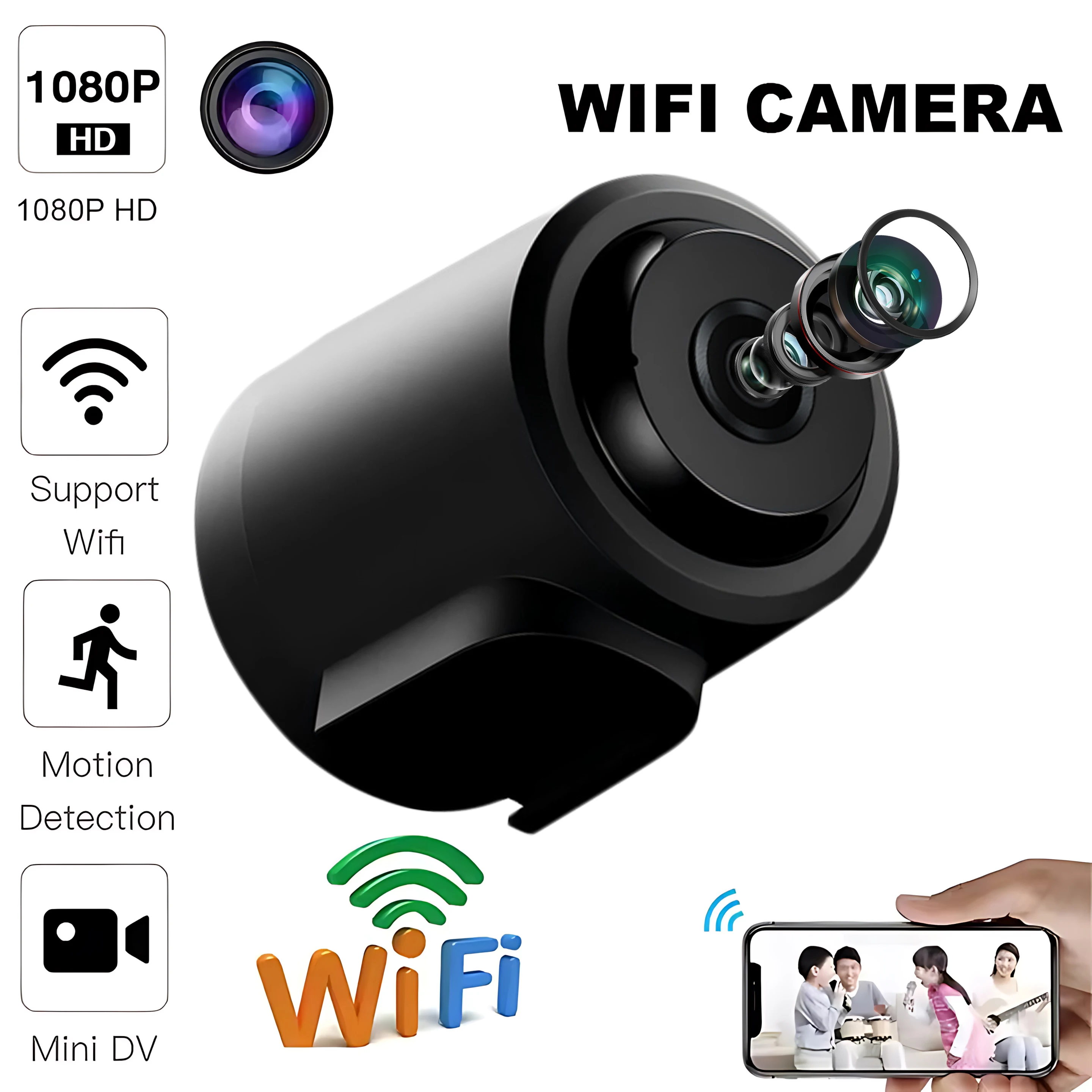 

CCTV 8MP Мини Wi-Fi камера Беспроводная 1080P HD видеокамера безопасности Защита голосового наблюдения Ночная версия видеокамеры