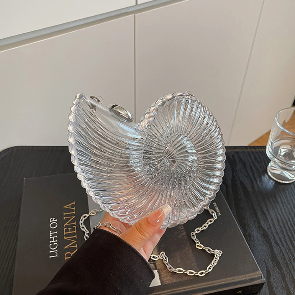 

Candy Color Box Evening Bags for Women Clear Shell Party Wedding Clutch Ladies Shoulder Bag Conch Crossbody Bag NEW Women Bags