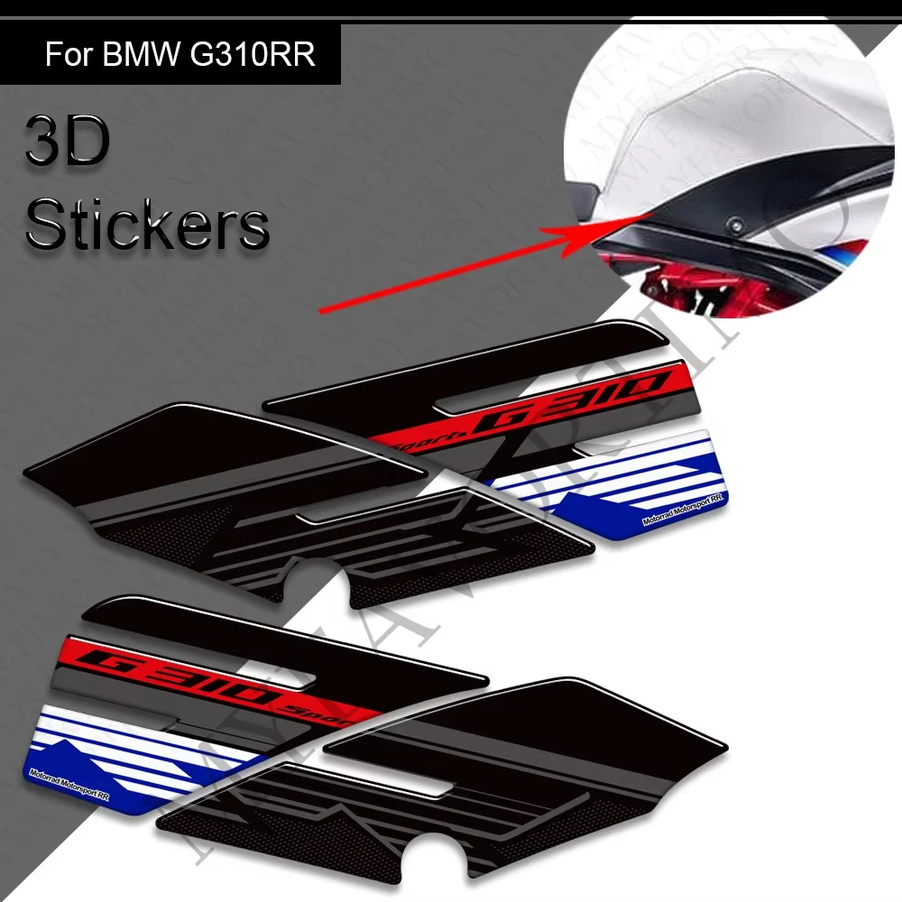 

Motorcycle Tank Pad Side Grips Gas Fuel Oil Kit Knee Protector 3D Stickers Decals For BMW G310RR G 310 RR G310 2023 2024 2025