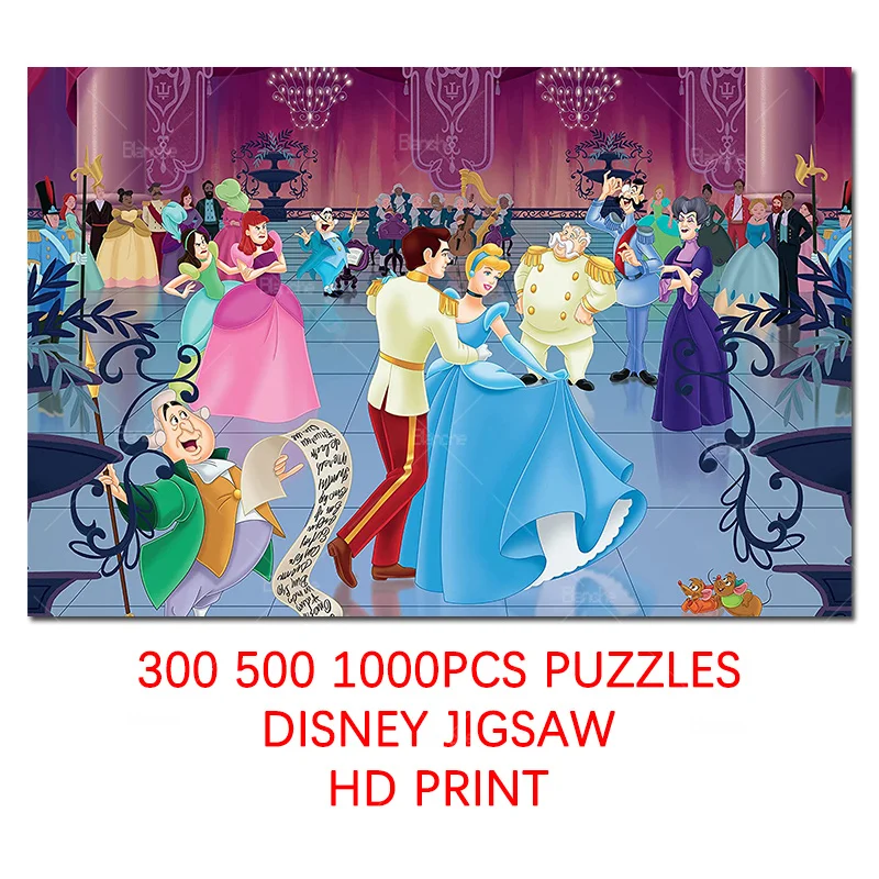 

Cinderella Dance With Prince Prom Image Disney Princess Puzzles 300 500 1000PCS Paper Jigsaw For Girls Teens Fans Friends Gift