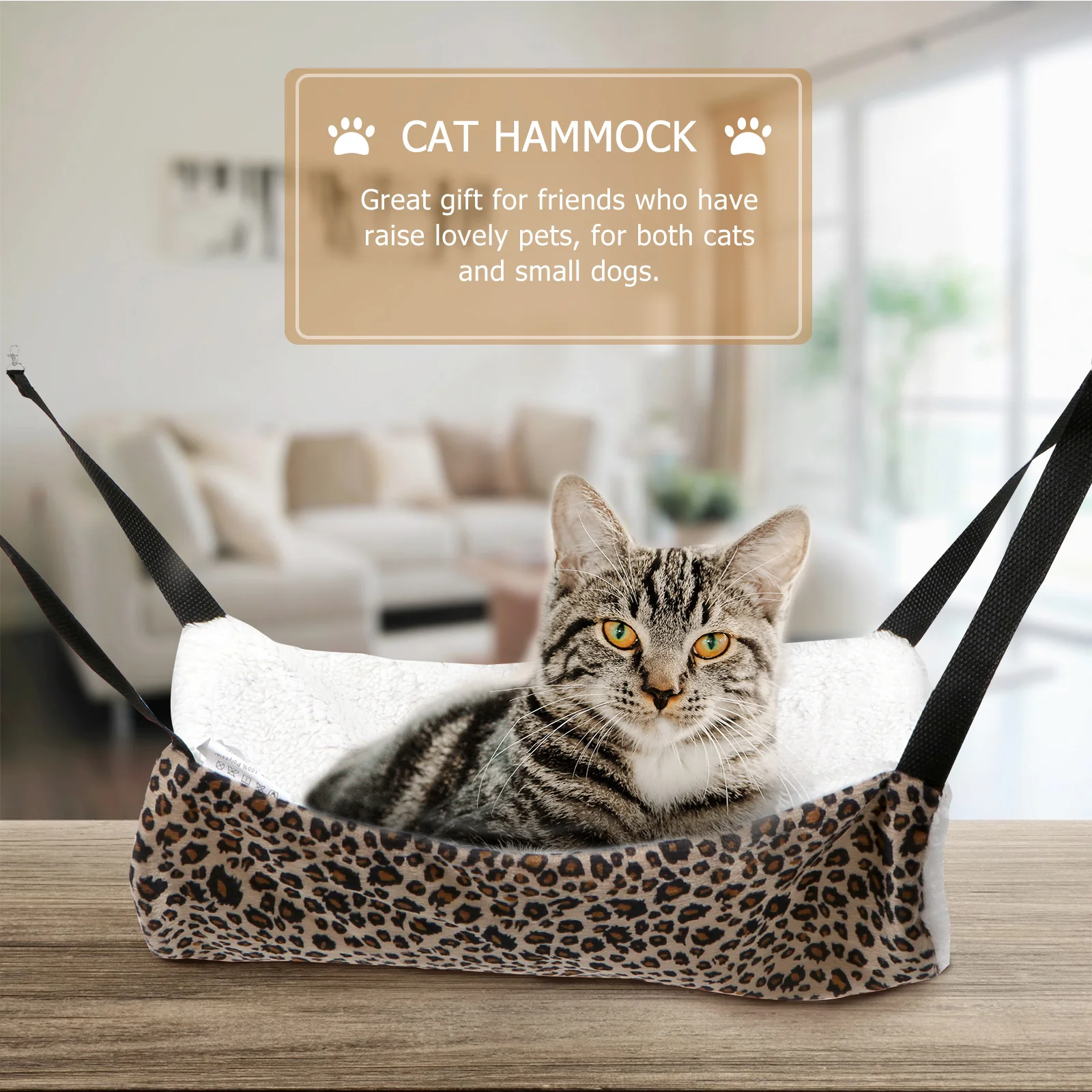 

2Pcs Cat Sleeping Bed Hanging Pet Hammock with Soft Lining Removable Washable Cat Winter Pad for Cage Use Animal Hanging Bed