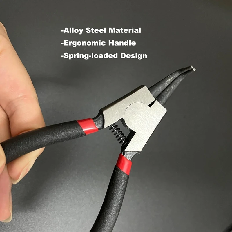 ลดกระหน่ำ4ชิ้น set Tang สแนปขนาดเล็กคีมหนีบภายในและภายนอกขนาดเล็กที่มีกรามตรง/งอคีมหนีบที่มีสปริง