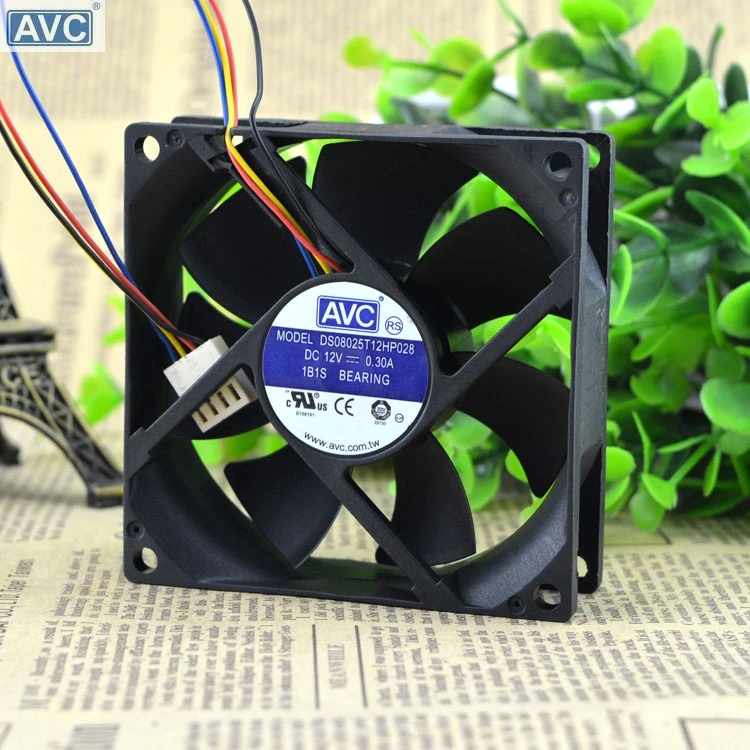 

For AVC 8CM ds08025t12hp028 12V 0.30A 8025 4 PWM temperature CPU case needle quiet fan 8CM 80MM