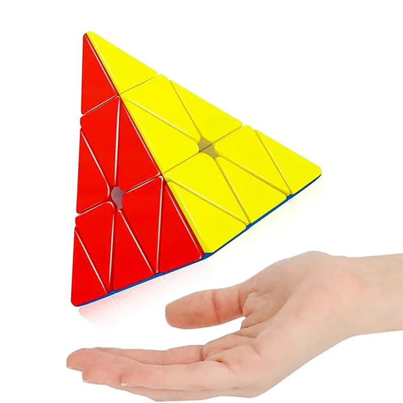 SENGSO piramida kostka 3x3 trójkąt bez naklejki Puzzle zabawka gładka prędkość magiczne kostki zawód Puzzle wysokiej jakości dziecięcy Fidget