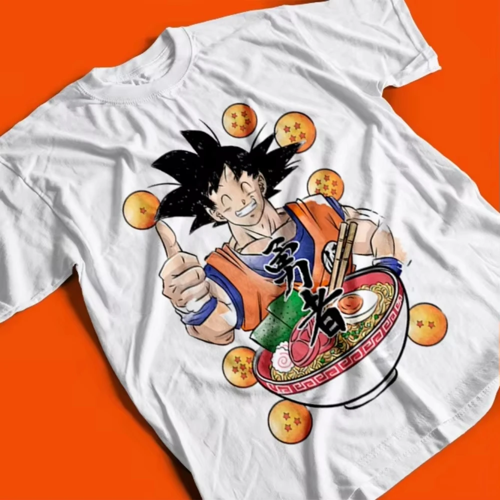 Anime Dragon Ball Z T-shirt Unisex Cotton Short Sleeve Tee Goku Vegeta Trunks Super Saiyan Group Print Oversized Streetwear Top