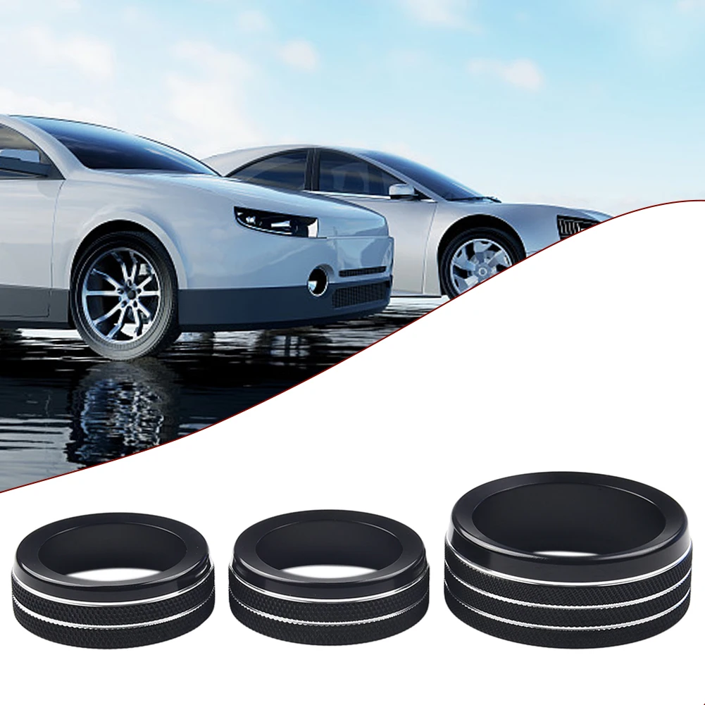 3 Piece Aluminum Alloy Knob Ring Cover Set for Jeep For Grand For Cherokee 2014 through 2021 Climate Volume Turn Knobs