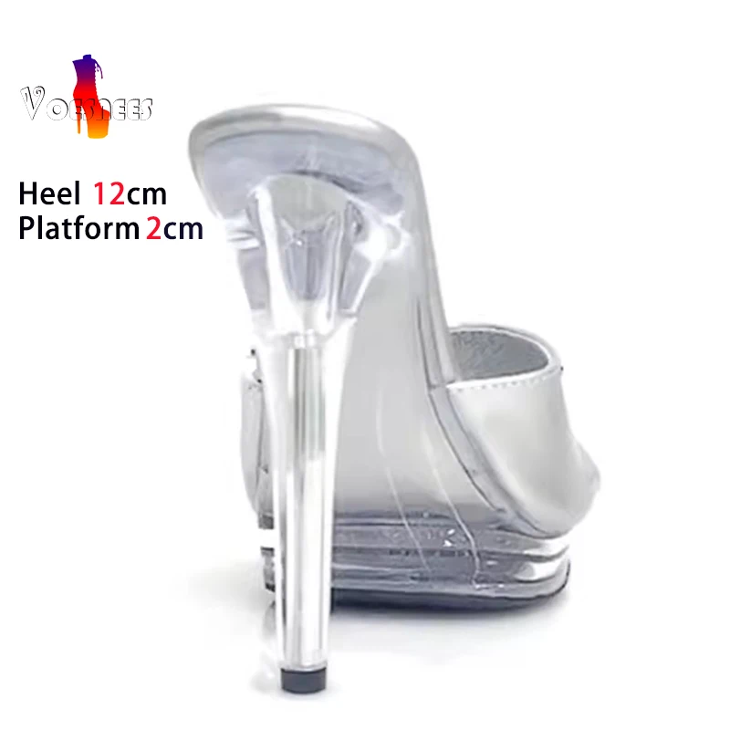 Silver Modern Slippers For Women 2024 Summer New 12CM Sandals Sexy Thin High Heels CRYSTAL Outside Woman Party Shoes Size 43