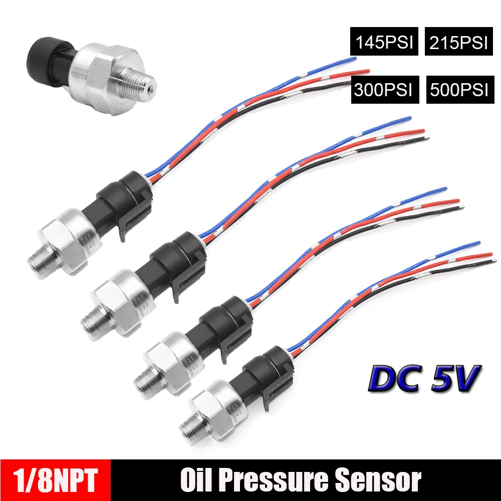 

145 215 300 500 PSI 1/8NPT датчик давления датчик датчика датчик уровня топлива 1/8NPT для манометра масла 5 В постоянного тока