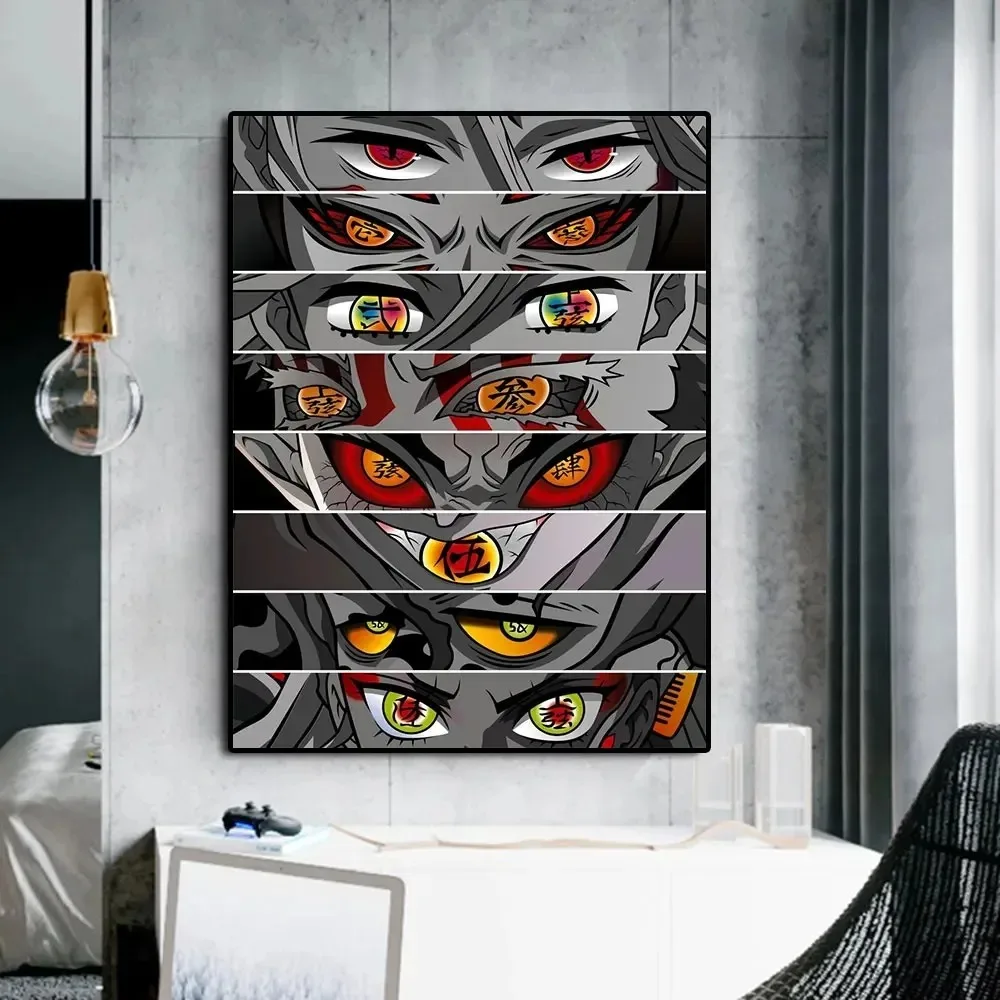 Anime Eyes Demon Slayer Kimetsu No Yaiba Poster Wall Art Print Hashira Cartoon Anime Canvas Painting For Living Room Home Decor