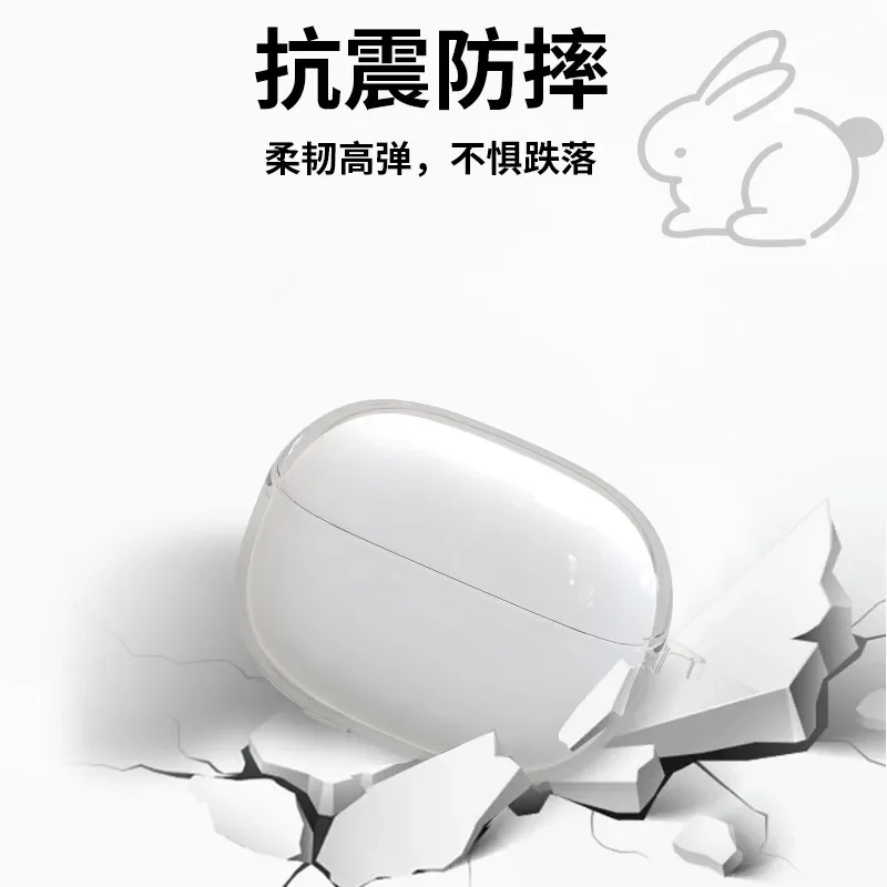 غطاء واقي شفاف مع سلسلة مفاتيح ، كرتون لطيف ، حالة رائد فضاء لـ Xiaomi Redmi Buds 5 Pro ، TPU