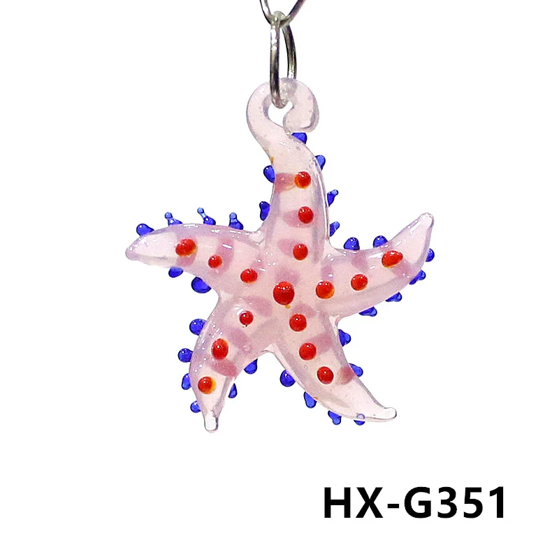 Niedliche meeres tiere Seestern Charme Miniatur glas Seestern Anhänger Dekoration für DIY Schmuck Halskette Armband Herstellung Zubehör oder Aquarium Dekoration Vorräte – Detail 2