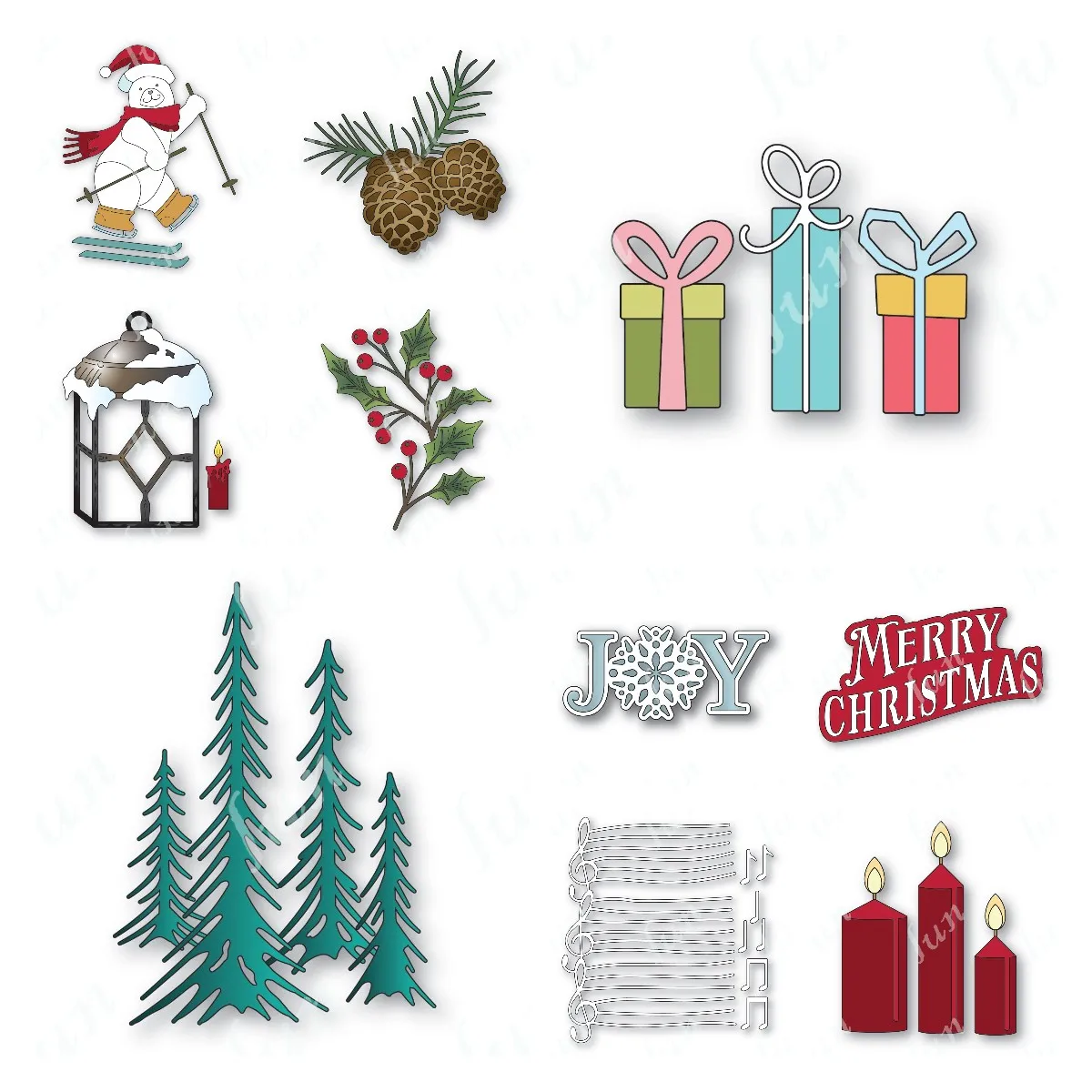 

Snowflake Hot Foil Plates and Dies Layered Festive Santa Die Cuts DIY Scrapbooking Christmas Greeting Card Handmade