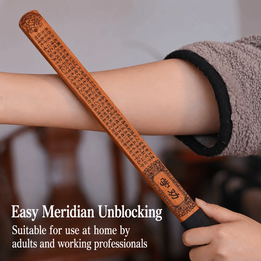Double Layer Design Bamboo Teaching Ruler with Chinese Classics Engraving Chinese Traditional Teachers Guiding Ruler