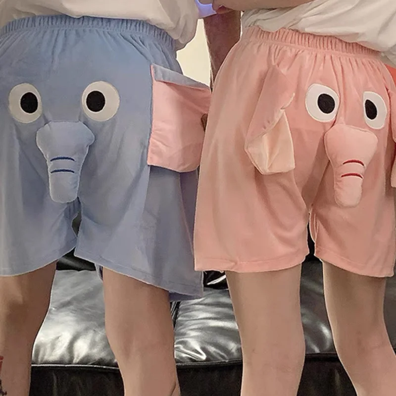 New Y2k Men Casual Anime Pajama Couple Pyjama Shorts Pyjama Cartoon Sleepwear Shorts Elephant Trunk Home Short Pants Gift