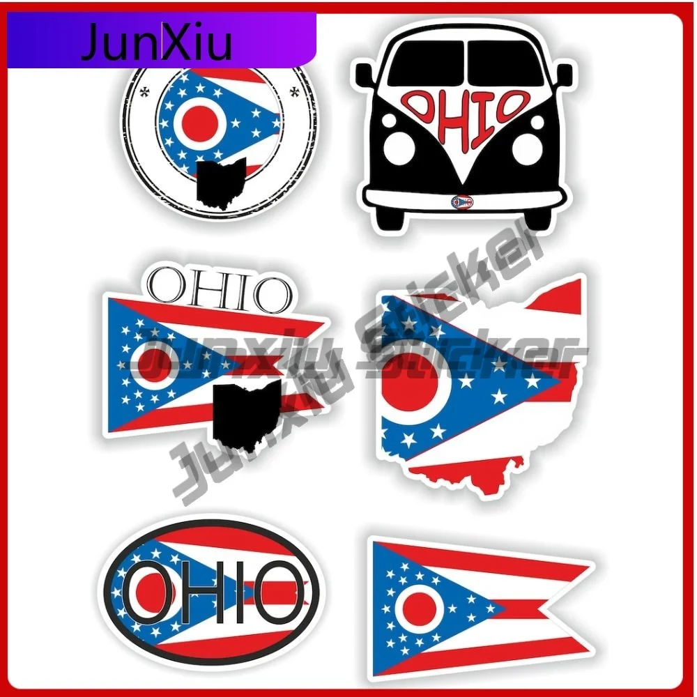 

Ohio America Flag Vinyl Pictures Graphic Decals Suv Adventure Motorcycle Stickers Custom Boat Decals Waterproof Camping Sticker