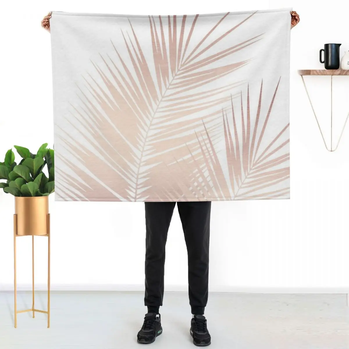 

Rose Gold Palm Leaves Dream - Cali Summer Vibes #1 #tropical #decor #art Throw Blanket