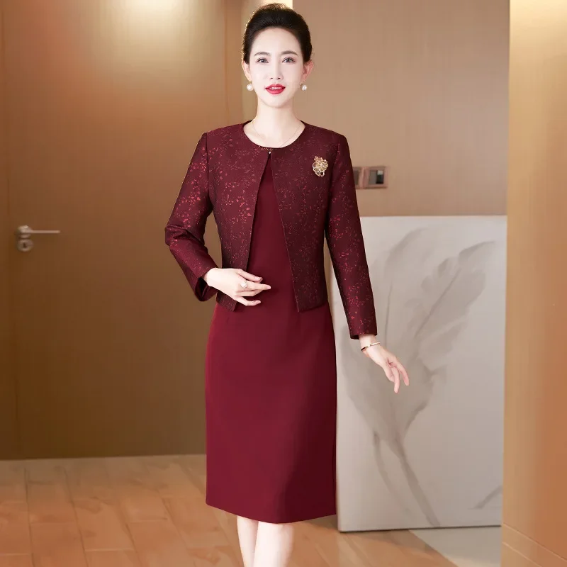 Yourqipao Chinese Mother Wedding Toast Cheongsam Dress Two Pieces Women Weddng Guest Prom Qipao Suit